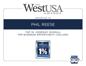 Phil Reese Largest Single Transaction Certificate 2019