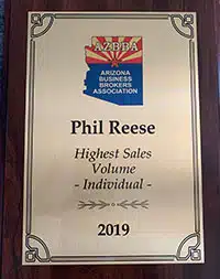 Phil Reese Largest Single Transaction Certificate 2019