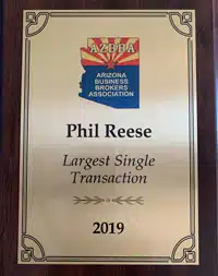 Phil Reese Largest Single Transaction Certificate 2019