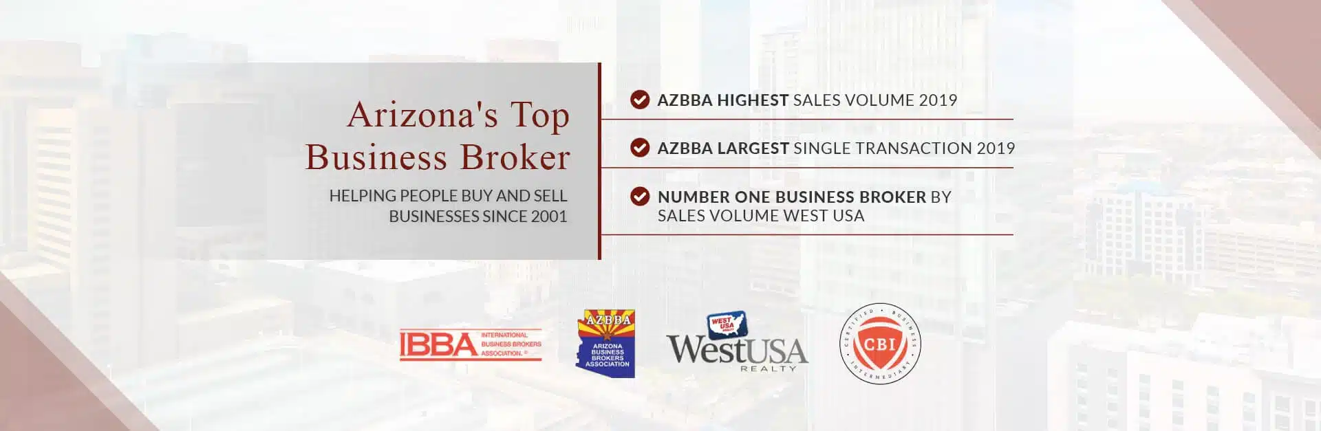 Arizona Top Bussines Brokers, Phil Reese awards